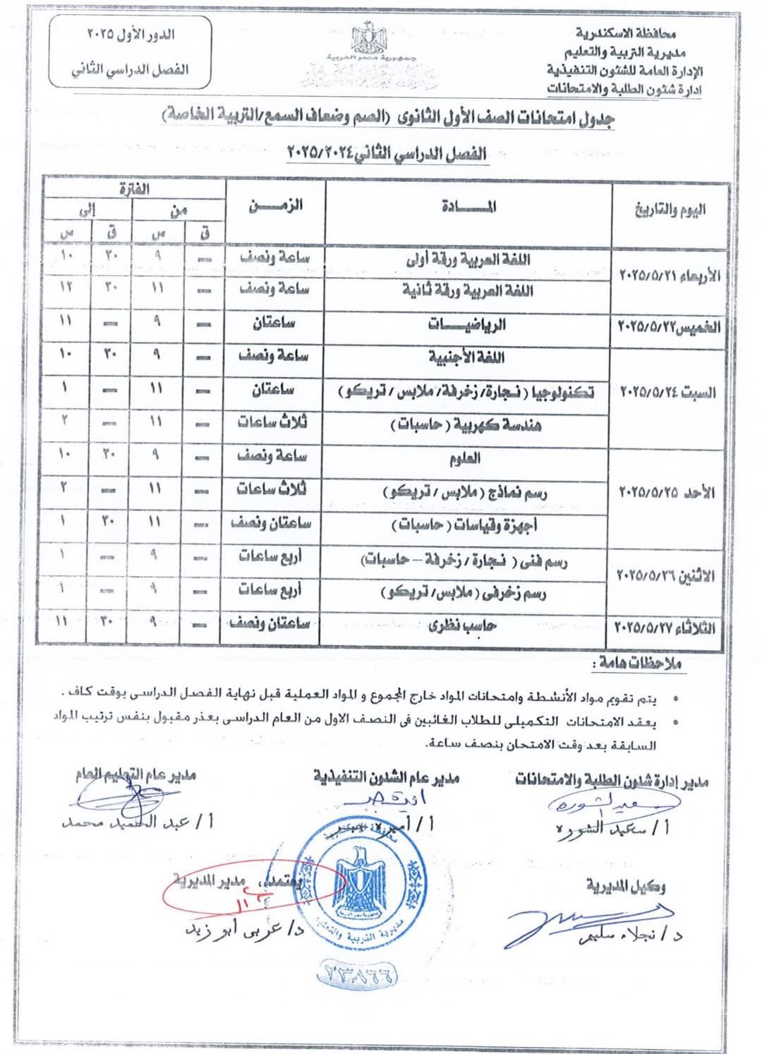 الأول الثانوى لضعاف السمع الأول الثانوى لضعاف السمع
