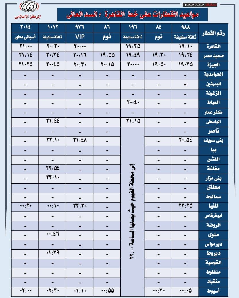مواعيد القطار مواعيد القطار