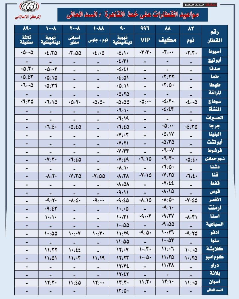 مواعيد قطارات مواعيد قطارات