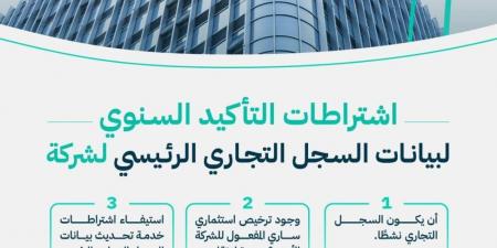 إلكترونيًا.. ما اشتراطات التأكيد السنوي لبيانات السجل التجاري للشركة؟ - تكنو بلس