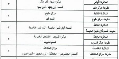 تعرف على تقسيم الدوائر بالنظام الفردي لمحافظة القليوبية بعد التعديلات