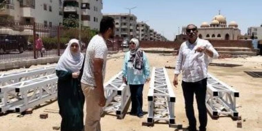استمرار أعمال الإنشاءات بأكبر حديقة عامة فى مدينة الغردقة.. صور